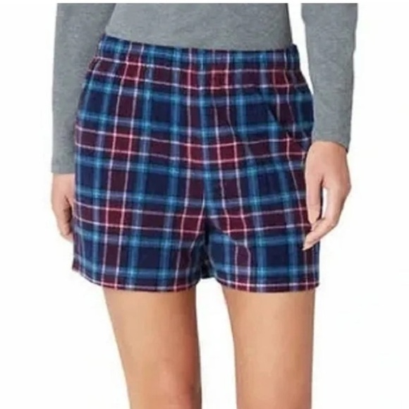 NWT Eddie Bauer Waffle Fleece Plaid Sleep Lounge Shorts Size XXL - Picture 1 of 5